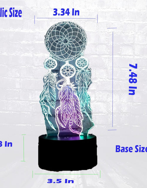 Load image into Gallery viewer, H Valentine Wind Chimes Table Lamp Switch Dream Catcher 3D Touch Night Light Bedroom Party Desk Decor Lamp Girls xmas
