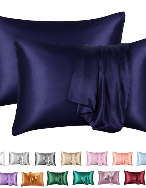 Load image into Gallery viewer, Simulation silk solid color polyester pillowcase envelope pillow pillow cases pillow pair multi-color
