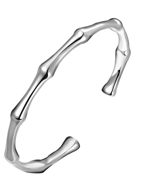 Load image into Gallery viewer, New Romantic Bracelet &amp; Bangles for Women 925 Silver Hot Bamboo Joint Opening Cuff Bracelet Fashion Women Bangles Jewelry

