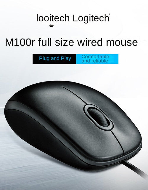 Load image into Gallery viewer, Logitech M100r wired mouse laptop office home universal USB business mouse
