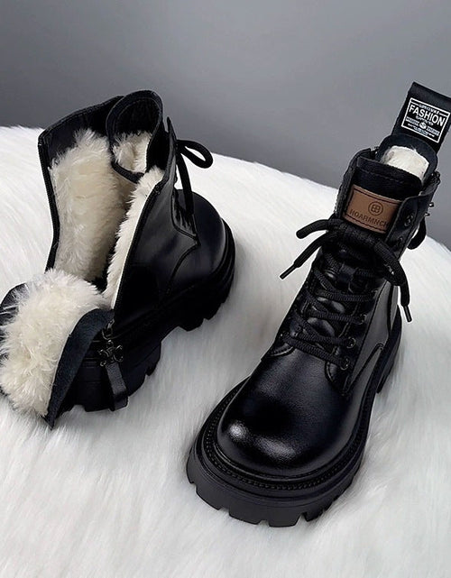 Load image into Gallery viewer, Fur Integrated Thick Bottom Winter Boots
