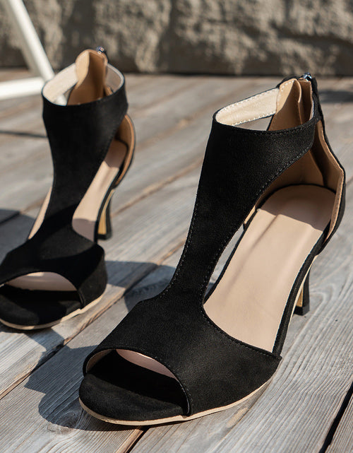 Load image into Gallery viewer, Women's Zipper Bag Heel Peep Toe Shoes After Summer
