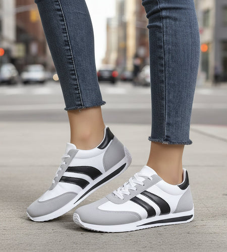 Women's Lace-Up Round-Toe Casual Sneakers