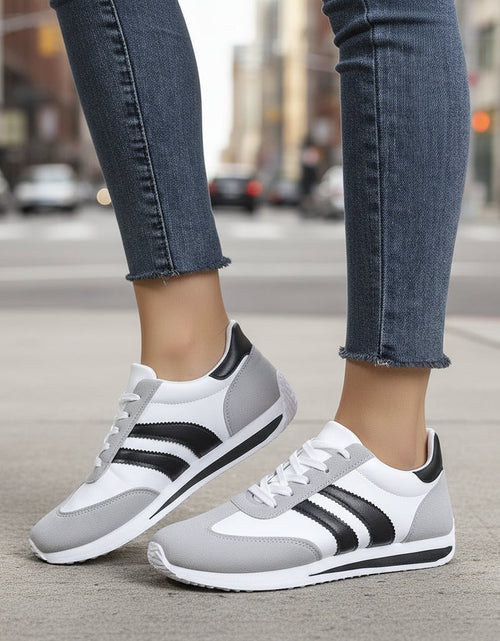 Load image into Gallery viewer, Women's Lace-Up Round-Toe Casual Sneakers
