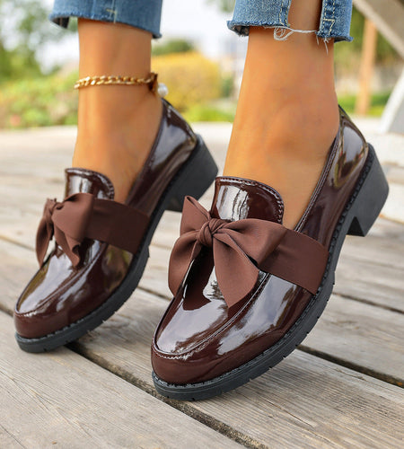 Women’s Plus Size Bow Knot Slip-On Loafers