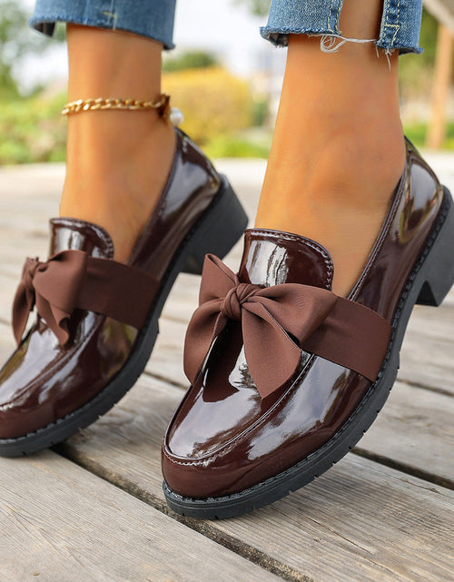 Load image into Gallery viewer, Women’s Plus Size Bow Knot Slip-On Loafers
