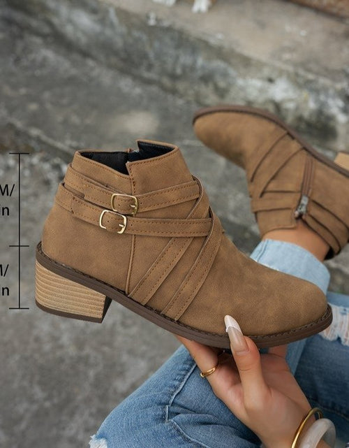 Load image into Gallery viewer, Women’s Retro High-Heel Ankle Boots – Chic Suede Single Boots
