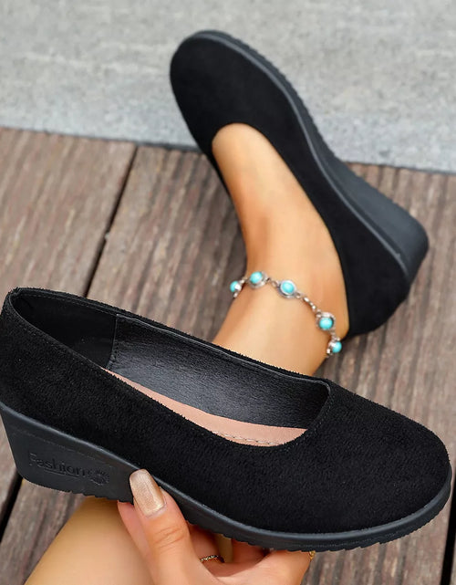 Load image into Gallery viewer, Wedge Heel Slip-On Loafers
