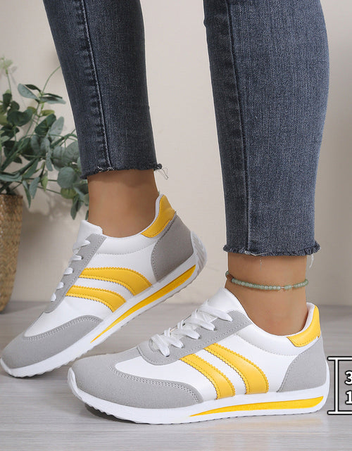Load image into Gallery viewer, Women's Lace-Up Round-Toe Casual Sneakers
