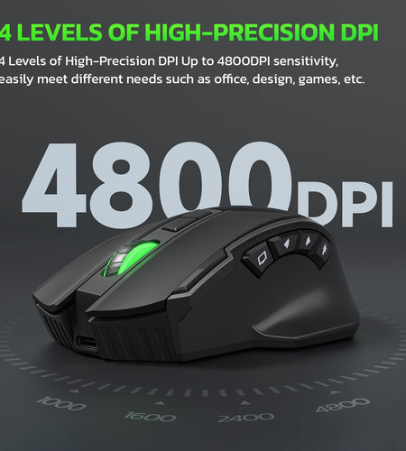 Wireless charging Bluetooth dual-mode 10 key mute gaming mouse 4800DPI mouse RGB color light