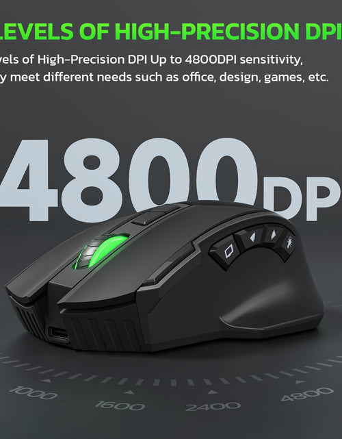 Load image into Gallery viewer, Wireless charging Bluetooth dual-mode 10 key mute gaming mouse 4800DPI mouse RGB color light
