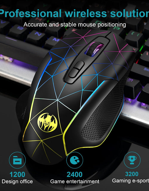 Load image into Gallery viewer, Wireless charging illuminated gaming mouse with anti sleep function automatic cursor movement to prevent computer screen lock
