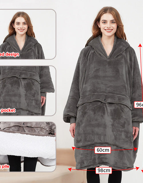 Load image into Gallery viewer, USB carbon fiber heated lazy blanket can be worn in winter, thick heating, washable lazy hoodie electric blanket
