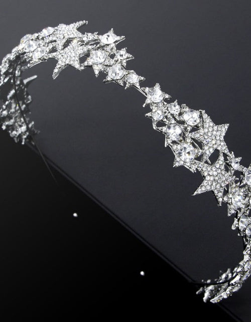 Load image into Gallery viewer, Star Crown New Hair Band Wedding Hair Accessories Bridal Jewelry
