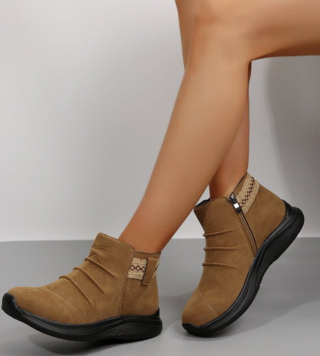 Round-Toe Women’s Frosted Martin Boots