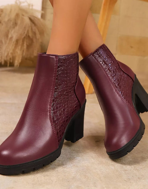 Load image into Gallery viewer, Point Toe Block Heel Boots | Sleek Pointed Heel Ankle Boot
