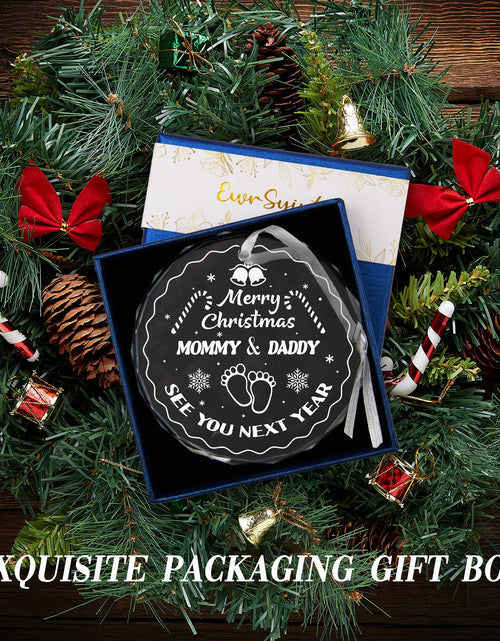 Load image into Gallery viewer, Vorruil Expecting Baby Pregnancy Announcement Heart Glass Ornament 1 Pc

