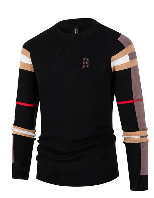 Load image into Gallery viewer, Men's Knitted Shirt Men's Thin Style Color blocked Interior Bottom Knitted Shirt Casual Middle Neck
