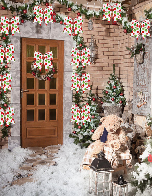 Load image into Gallery viewer, Hiagkmet 12 pcs Red Green Christmas Bows Ornaments 6 Inch Holiday Decor
