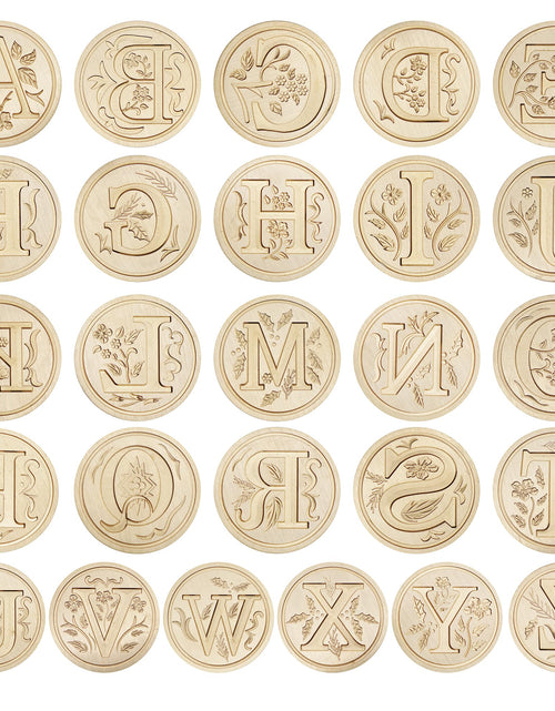 Load image into Gallery viewer, Alphabet Brass Wax Seal Stamps with Detachable Wood Handles for Invitations
