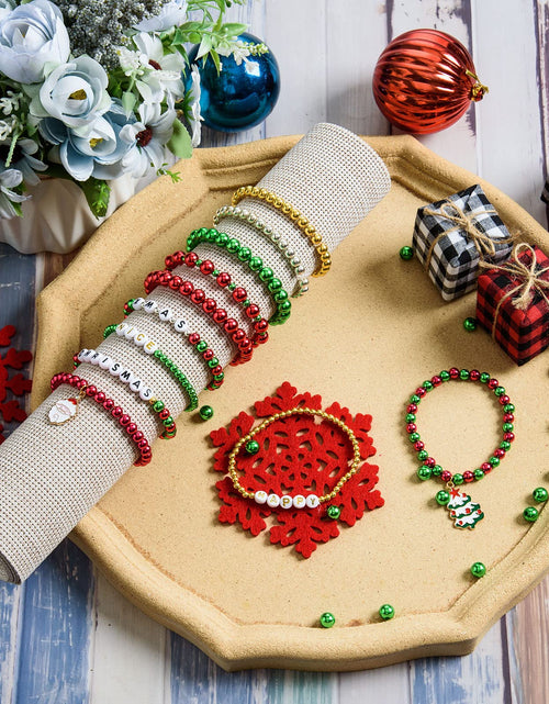 Load image into Gallery viewer, DECYOOL Christmas Jewelry Beads Set 1800pcs Red Green Silver Gold Small
