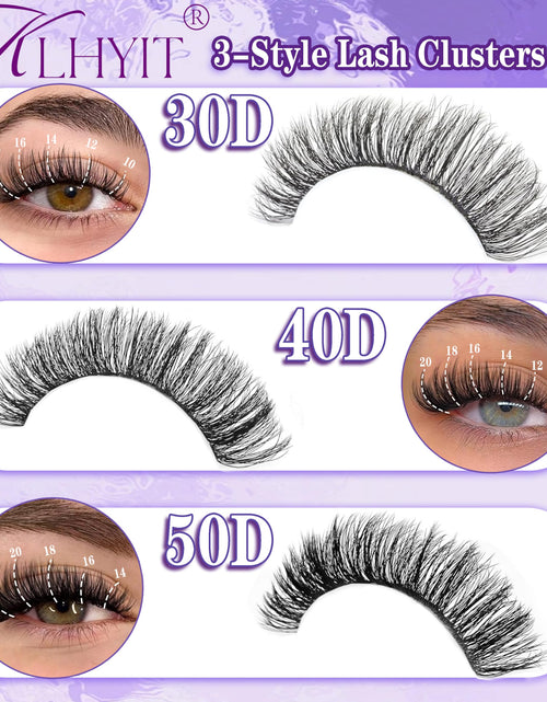 Load image into Gallery viewer, KLHYIT Wispy Lash Clusters 300PCS 10-22mm Mixed D C 30D-50D Eyelash Extensions
