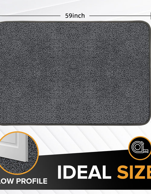 Load image into Gallery viewer, Mibao Front Door Mat Non-Slip Waterproof 35.5x59in Dark Grey TPR Backing
