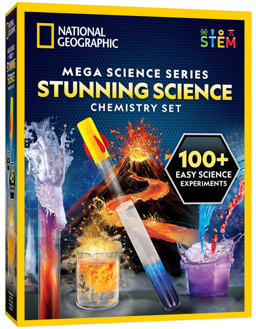 Load image into Gallery viewer, National Geographic Stunning Chemistry Set Mega Science Kit 45 Experiments Blue
