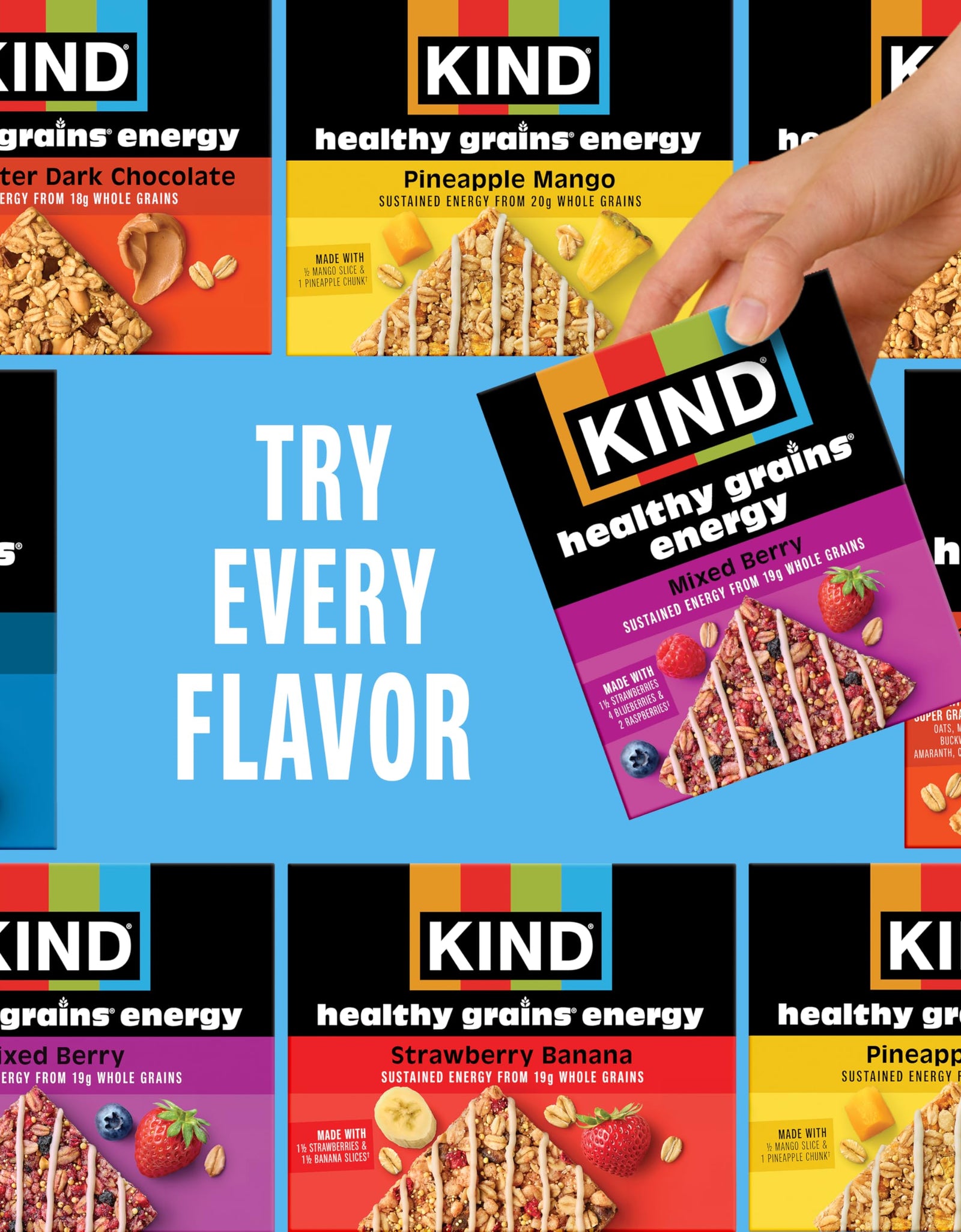 BestBy01/26 KIND Healthy Grains Energy Bars Pineapple Mango 7.1oz 5 Ct
