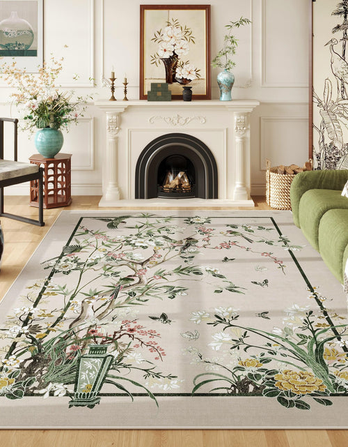 Load image into Gallery viewer, Vowkten 5x7 Chinoiserie Floral Vintage Washable Rug Non Slip Beige
