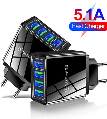 4USB mobile phone charger, multi port USB charging head charger