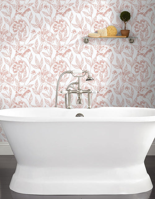 Load image into Gallery viewer, Timeet Pink Floral Peel and Stick Wallpaper Vinyl 17in x 78.7in Modern
