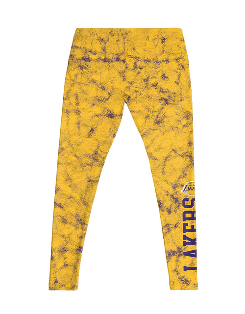 Load image into Gallery viewer, FOCO Los Angeles Lakers NBA Womens Team Color Cloud Leggings Yellow and Purple M
