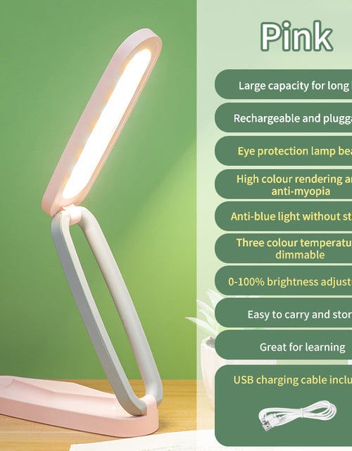 Load image into Gallery viewer, Folding USB Rechargeable Eye Protection Desk Lamp Led Study Touch Student Children Desk Reading Bedside Lamp
