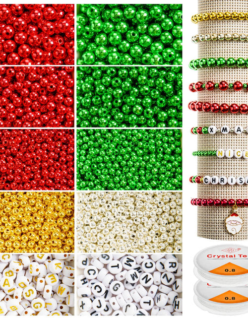 Load image into Gallery viewer, DECYOOL Christmas Jewelry Beads Set 1800pcs Red Green Silver Gold Small
