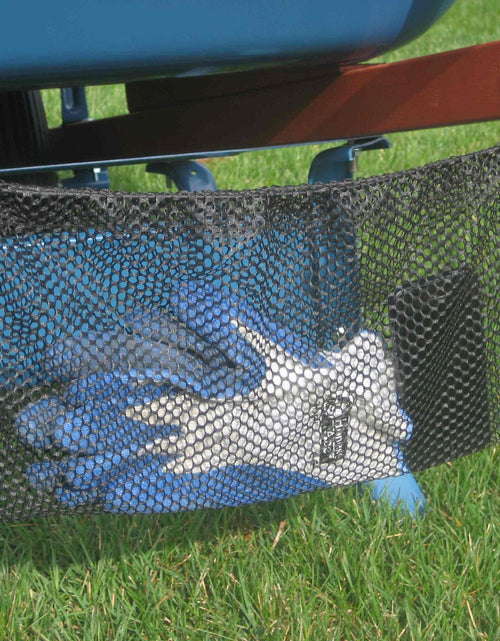 Load image into Gallery viewer, GrizzlyGrip Wheelbarrow Tool Holder with Mesh Bag Secures Tools Nylon
