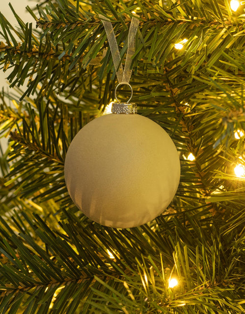 Load image into Gallery viewer, KI Store Beige Velvet Christmas Balls Ornaments 6pcs 2.36in Party Decor
