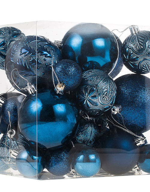 Load image into Gallery viewer, Senjie Night Blue Shatterproof Christmas Ornaments 32pcs Set Plastic
