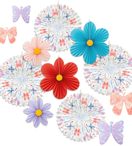 Cheerland Floral Garland Butterfly Party Decorations Pastel Paper Colorful