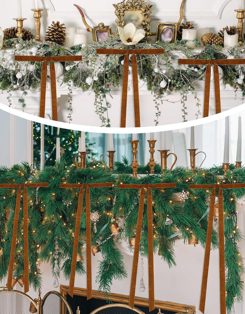 Load image into Gallery viewer, Dcocdeely 24 Pcs Khaki Velvet Christmas Bows 16x6 Inch Rustic Decor
