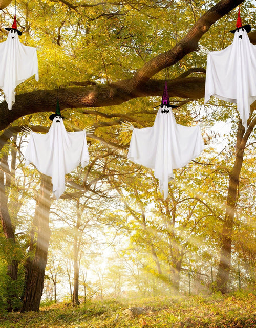 Load image into Gallery viewer, Threan 4-Piece Hanging Ghost Decorations 28-35" White Halloween Decor
