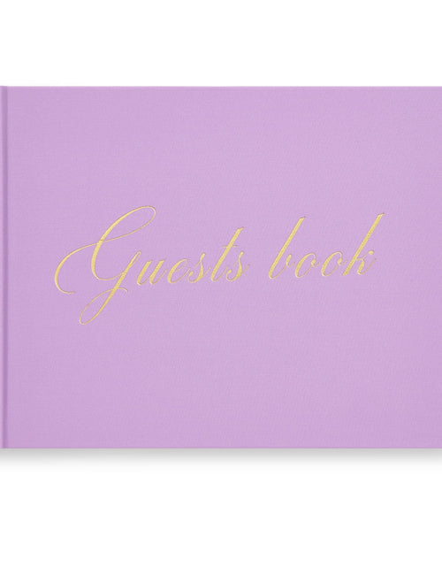 Load image into Gallery viewer, &amp;And Per Se Purple Wedding Guest Book Hardcover Memory Keepsake Album
