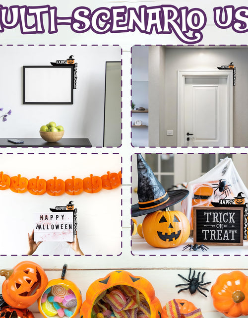 Load image into Gallery viewer, SIXEIGHT Halloween Pumpkin Witch Hat Door Corner Sign Decoration 8.5x6.9"
