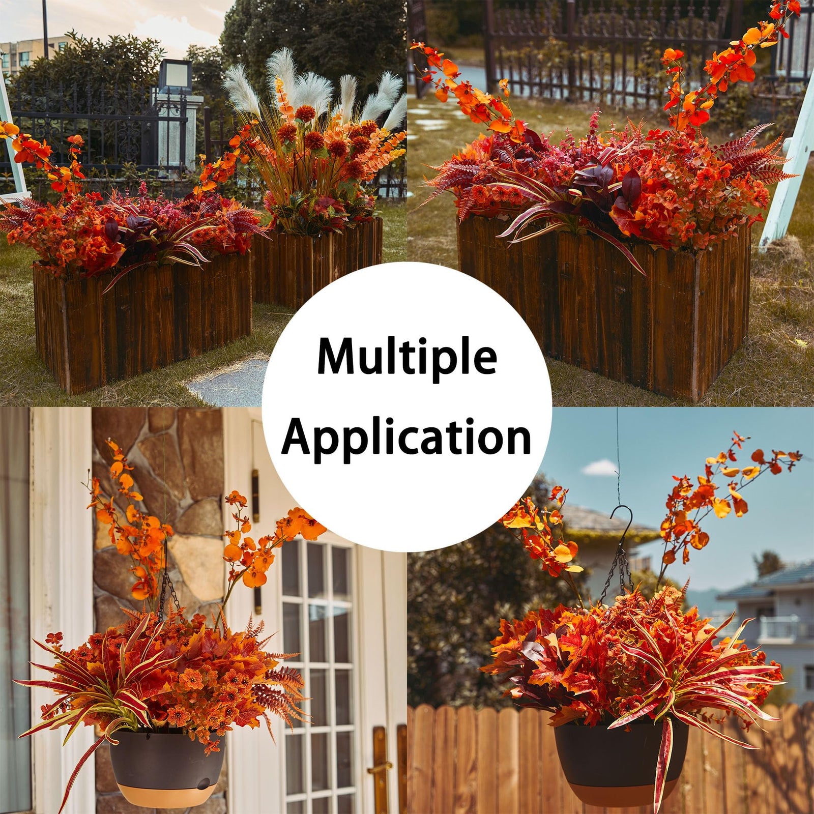 PARTY JOY 15 Bunches Artificial Fall Orchid Flowers 10x5x5in Autumn Decor