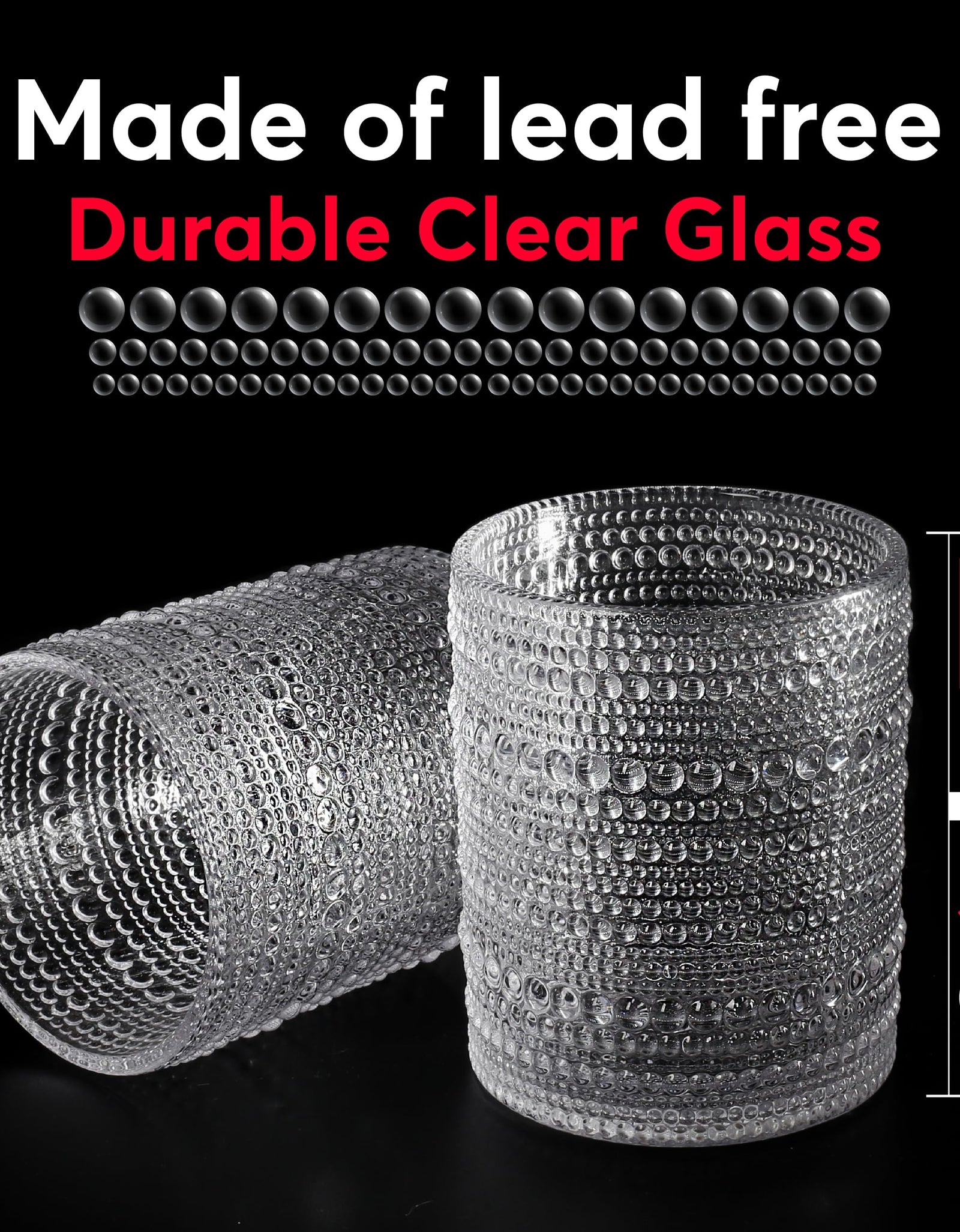 Jupiter Hobnail Vintage Drinking Glasses Set of 6 11.75oz Clear