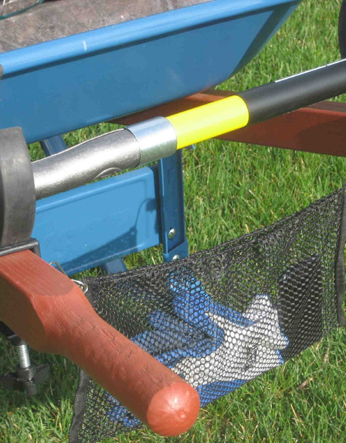 Load image into Gallery viewer, GrizzlyGrip Wheelbarrow Tool Holder with Mesh Bag Secures Tools Nylon
