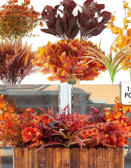 Load image into Gallery viewer, PARTY JOY 15 Bunches Artificial Fall Orchid Flowers 10x5x5in Autumn Decor
