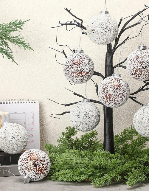 Load image into Gallery viewer, Soulchen 6 Pcs Vintage Metallic Glass Christmas Tree Ornaments 3.15in Brown
