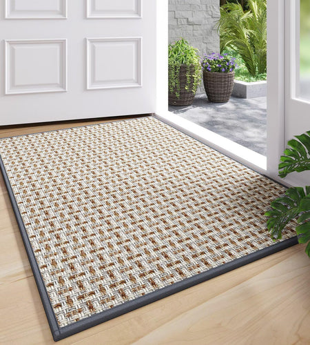 YDKGL Door Mat 17x30 Gray Indoor Dirt Resistant Non-Slip Rubber Backing