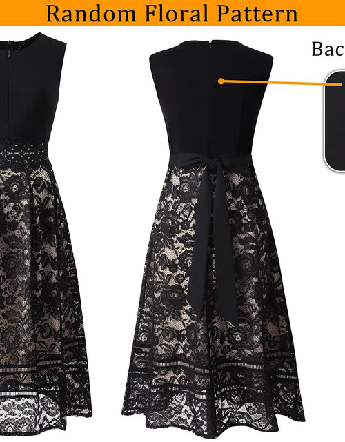 Load image into Gallery viewer, VFSHOW Womens Black Lace Tie Waist Front Zipper Slim A-Line Dress Size L
